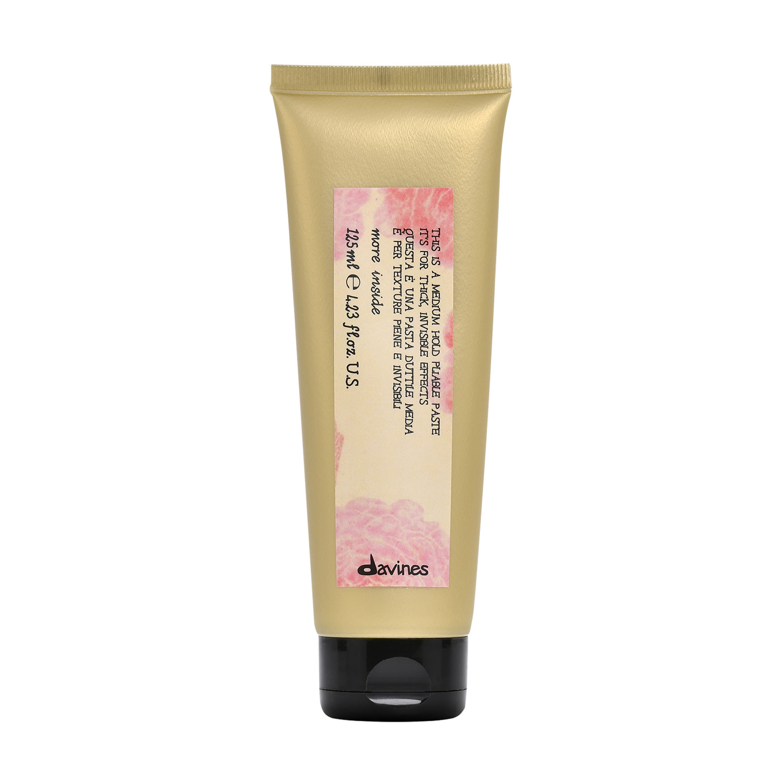 Пластична паста для волосся Davines More Inside Medium Hold Pliable Paste середньої фіксації для моделювання об’ємного невидимого стайлінгу, 125 мл